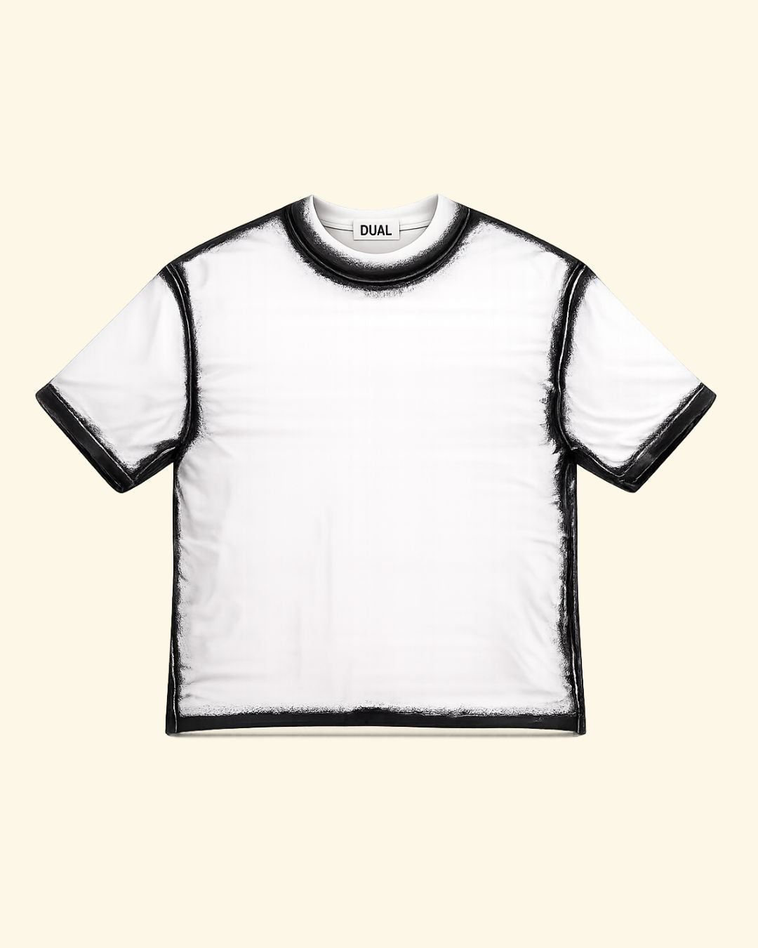 tshirt unisex bianca MAGLIETTA OVER TINTURA A MANO AEROGRAFO