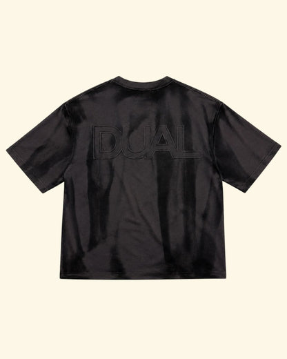 tshirt unisex nera maglietta over tintura manuale aerografo nera