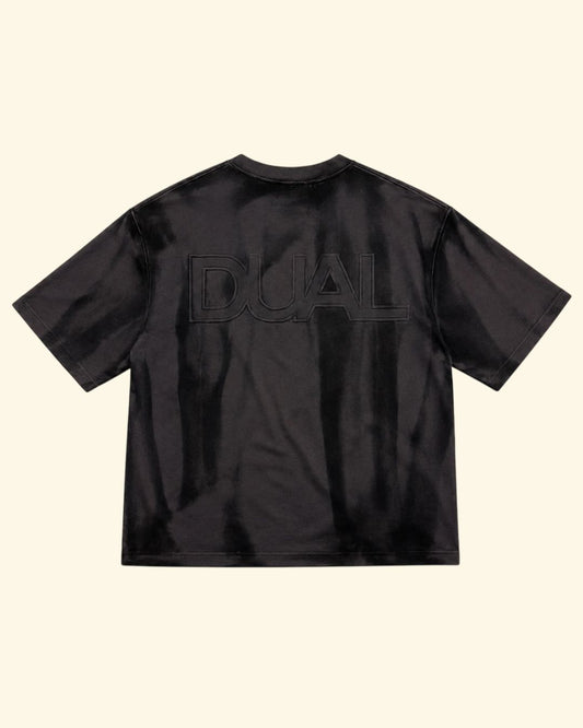 tshirt unisex nera maglietta over tintura manuale aerografo nera